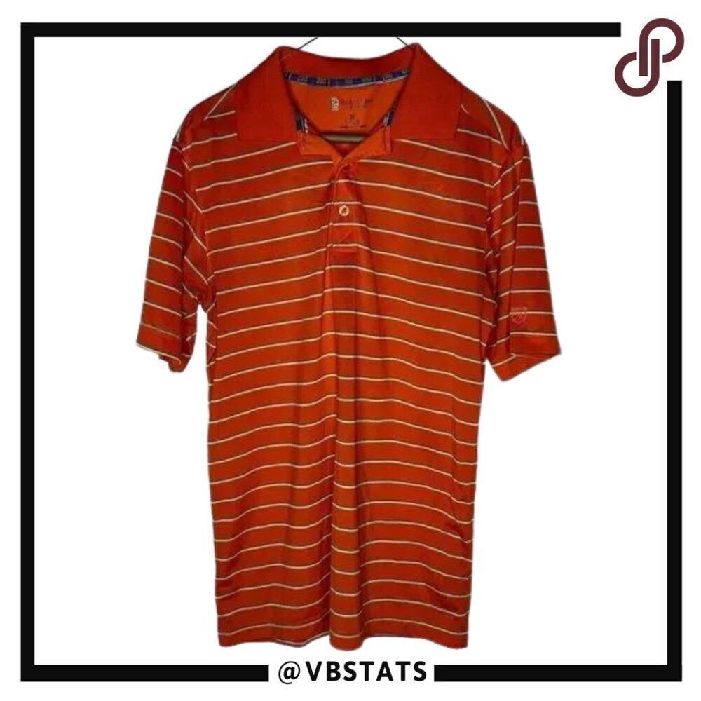 St. Andrews of Scotland Orange / White Striped‎ Golf Polo in Size Small